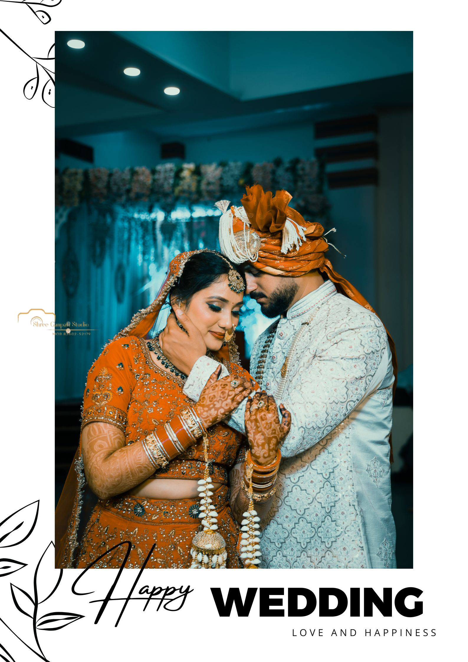 Black Modern Happy Wedding (Poster) - 1